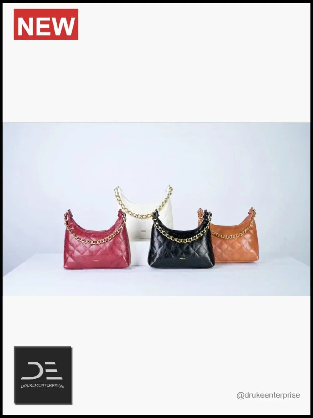 Faux Leather Vintage Hobo Crossbody Sling Bag with Gold Hardware